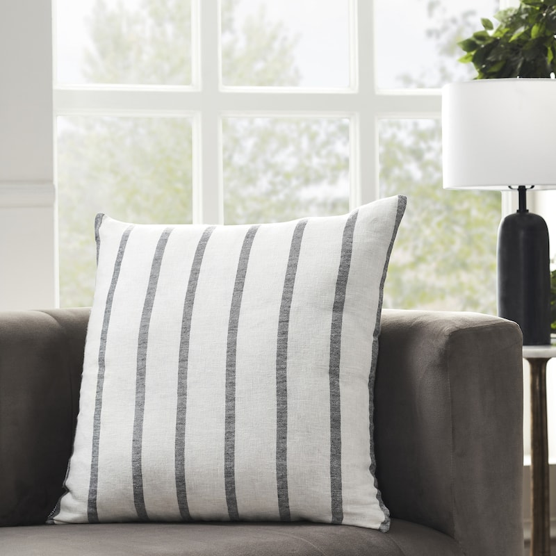 Striped Square Throw Pillow - 22" Black and White
