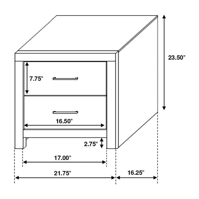 2 Drawers MDF Nightstand