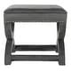 Safavieh Dante X-Bench Pewter Grey Ottoman - Thumbnail 6