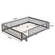 preview thumbnail 8 of 6, Simple Lodge Design Full Size Platform Bed,Solid Pine Wood Bed Frame with Fence,Safety Guardrails with Door