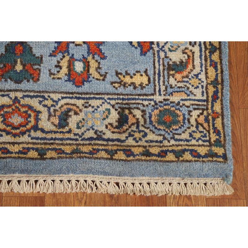 Hand Knotted Oriental 100% Wool Carpet Traditional Floral Navy Blue & Blues Heriz (serapi) Area Rug - 5' 1'' X 3' 0''