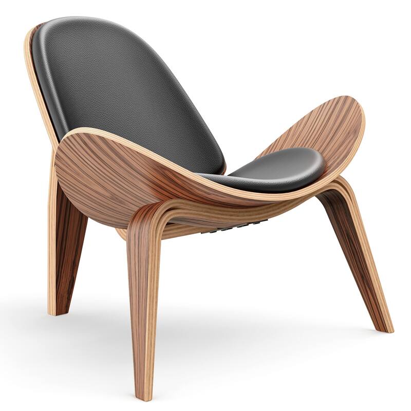 Nordic Style Three-Legged Shell Chair Living Room Chair Furniture - Palisander