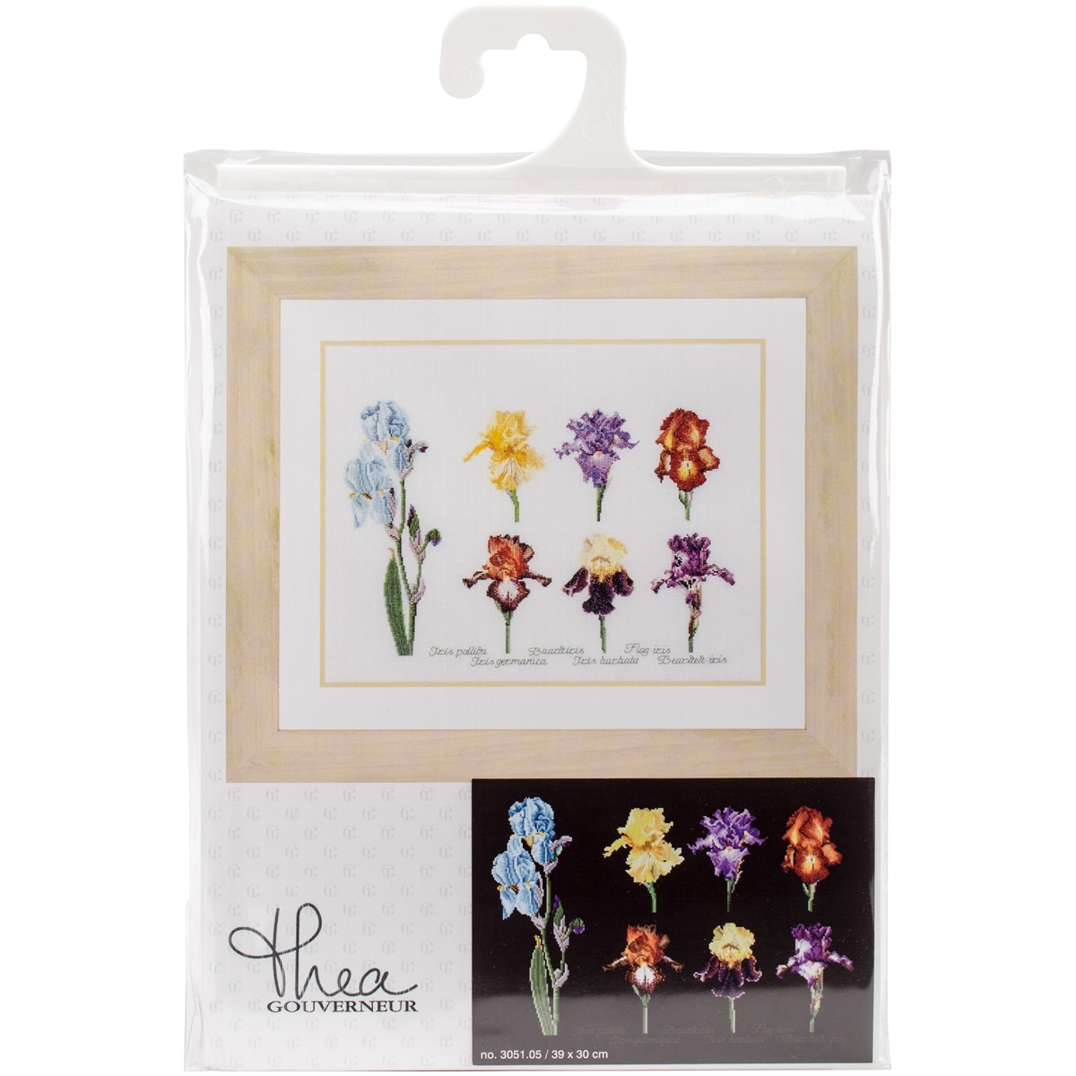 Iris Germanica counted cross stitch kit or chart 14s aida