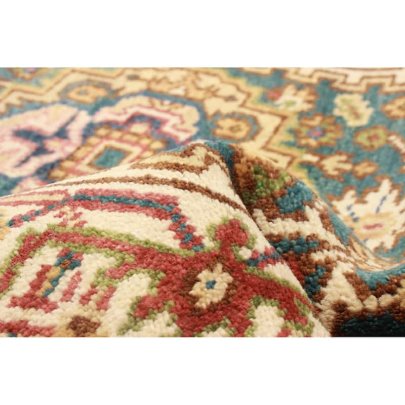ECARPETGALLERY Hand-knotted Serapi Heritage Teal Wool Rug - 2'5 x 10'1