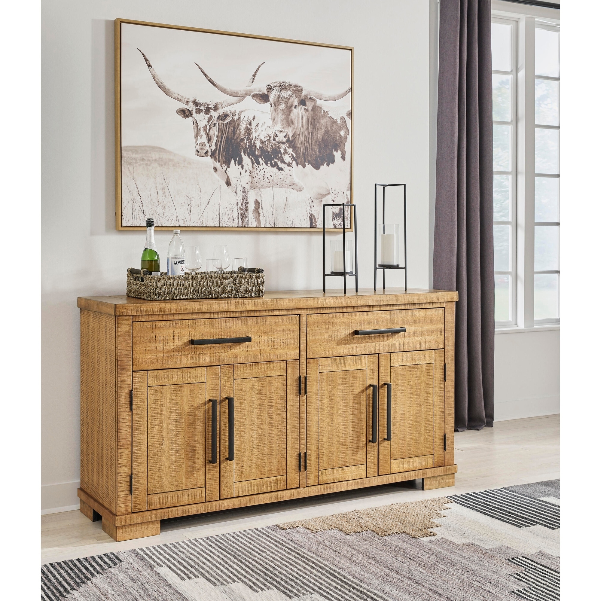 Signature Design by Ashley Havonplane Brown Dining Server - 65.88"W x 19"D x 36.13"H