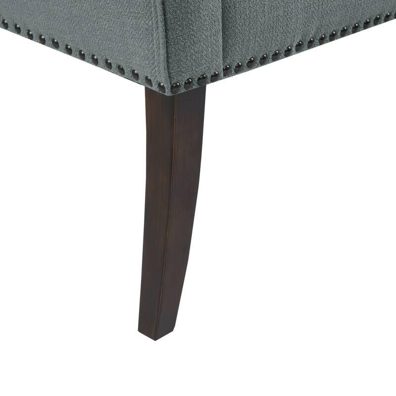 Madison Park Welburn 49.5" Upholstered Bench with Back & Wood Legs