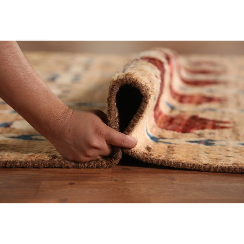 Geometric Tribal Moroccan Rug Hand-Knotted Multi-Color Wool Carpet - 6'9" x 9'7"