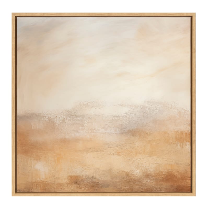 Kate and Laurel Sylvie Tonal Earthy Warm Framed Canvas by Creative Bunch Studio