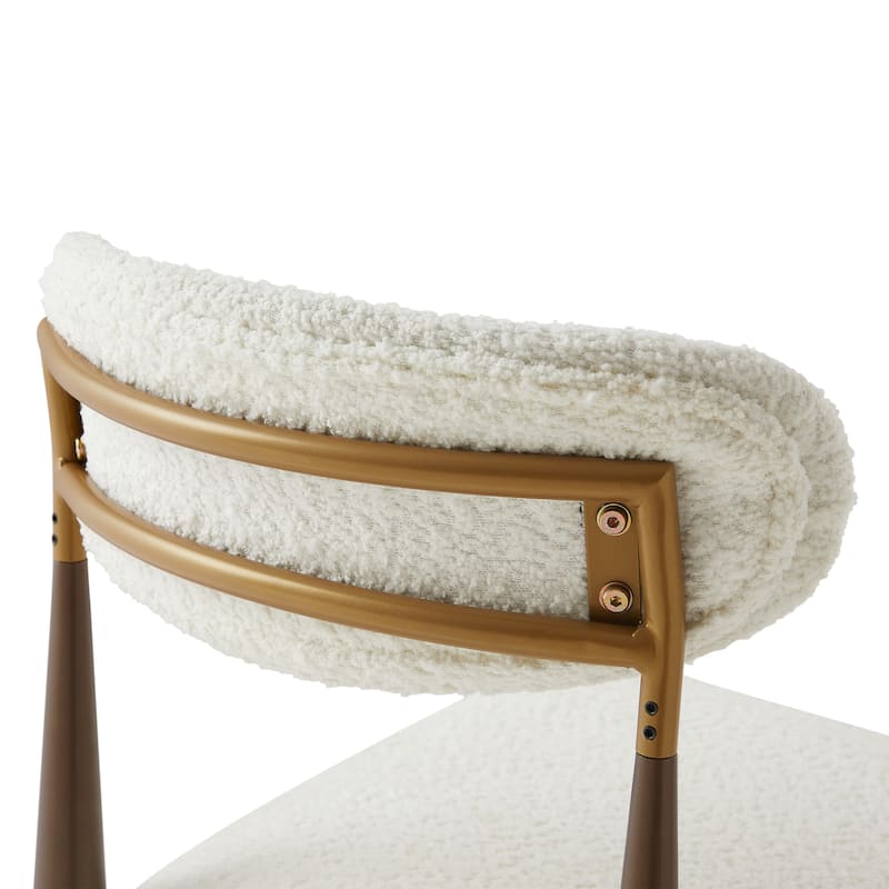 Christopher Knight Home - Livia Armless Bar Stool Set of 2 - Modern Fabric Upholstery with Sleek Black and Gold Metal Frame