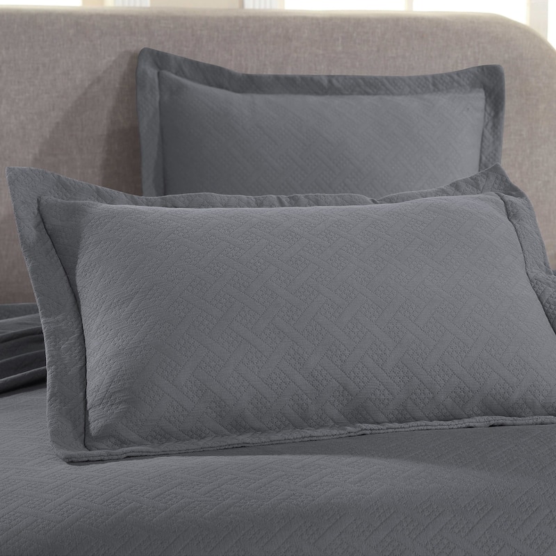 Superior Basketweave Cotton Decorative Bedspread Set