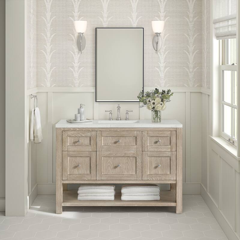 James Martin Vanities Breckenridge 48" Single Vanity, Whitewashed Oak