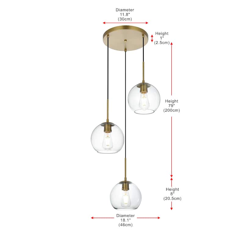 Clear Glass 3-light Pendant