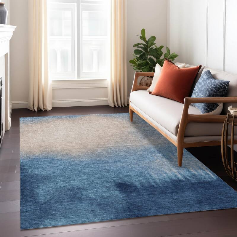 Machine Washable Indoor/ Outdoor Modern Dawn Chantille Rug