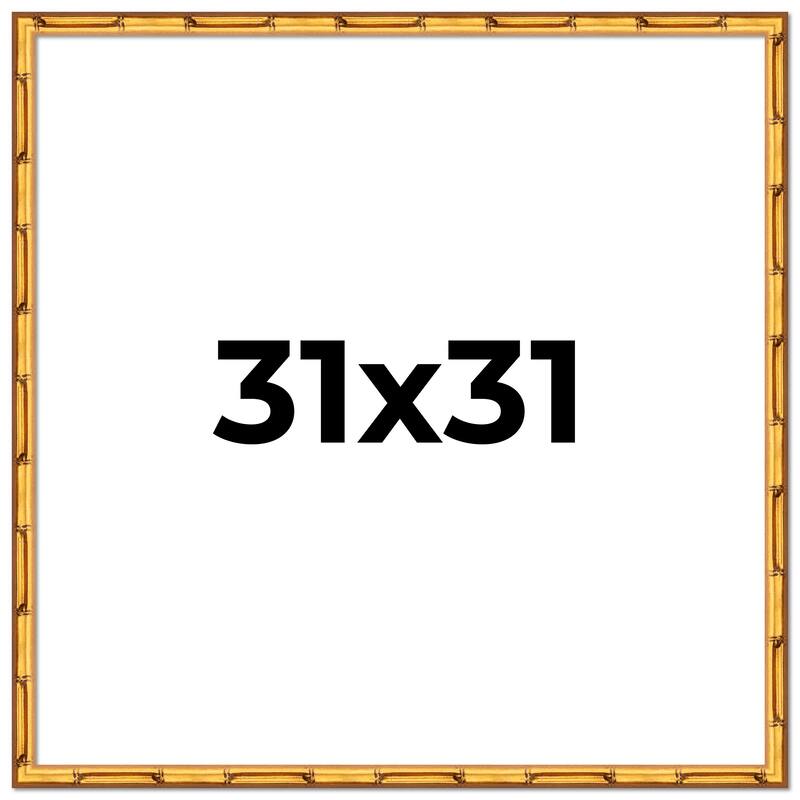 31x31 Frame Gold Bamboo Picture Frame - Modern Photo Frame Includes UV