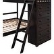 preview thumbnail 24 of 38, Wooden Twin over Full Bunk Kids Bed with Drawers,Shelves,Wheels,Soild
