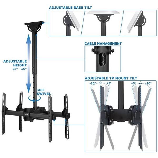 Shop Mount It Dual Screen Tv Ceiling Mount For 37 To 70 Tvs