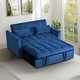 preview thumbnail 3 of 27, 3 in 1 Velvet Sofa Bed with Adjustable Backrest Blue