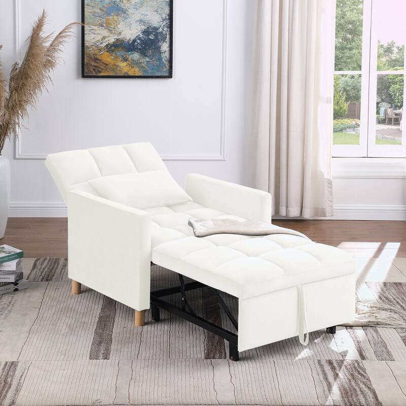 Modern Convertible Sleeper Sofa Chair Bed with Pillow