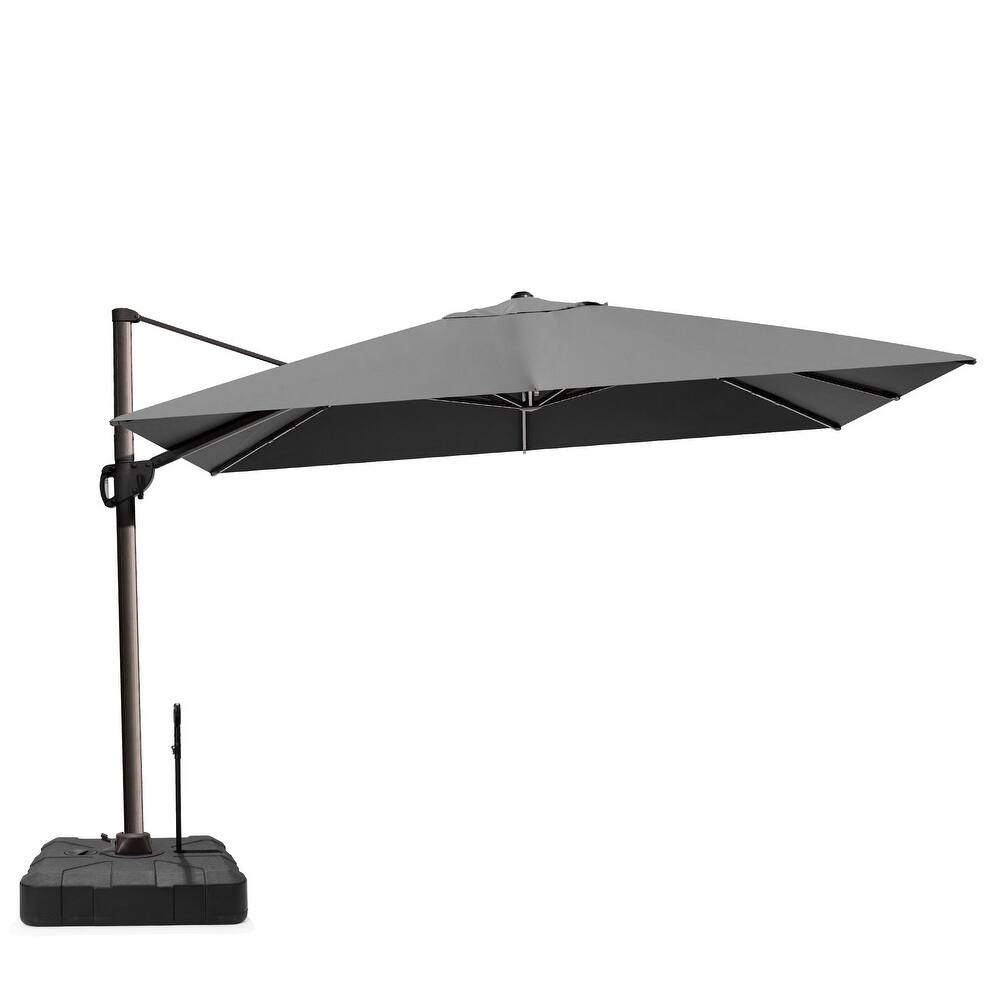 VredHom 9 x 12 FT Outdoor Patio Cantilever-Offset Aluminum Umbrella with Wheel Rod Base