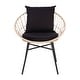preview thumbnail 15 of 22, Indoor/Outdoor Rattan Rope Bistro Set, Glass Top Table & Cushions