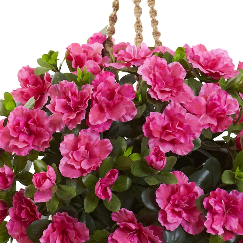 Silk Hanging Basket - Modern Floral Decor - Indoor Outdoor Plant Basket - HomeStock