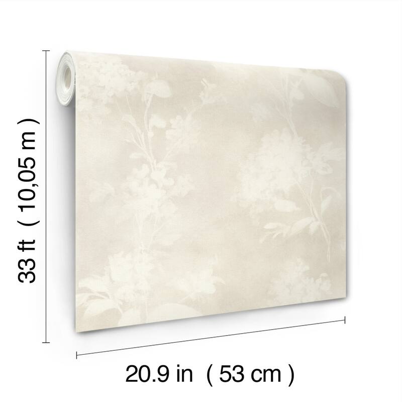 A-Street Prints Izara Light Grey Botanical Wallpaper