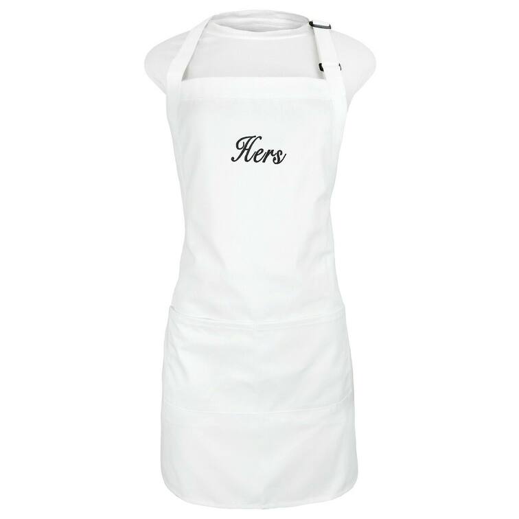 Kaufman His and Hers Aprons Set, Embroidered Apron, 2 pockets 29"X 23