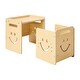 preview thumbnail 9 of 8, Natural Wood Poplar Montessori Table Set with Chalkboard & Adjustable Height - 16.7 x 11.8 x 15.2 in