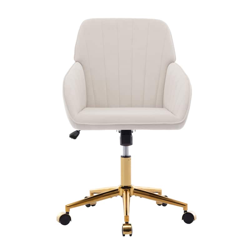 Comfortable Vanity Chair Visitor Chair with Lumbar Support, Ergonomic Swivel Chair Computer Chair with Backrest