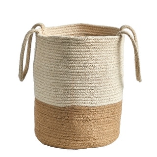 12" Handmade Natural Cotton Woven Basket - 9'6" x 13'6"