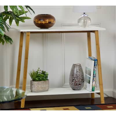 Carson Carrington Kakarberg 2-Tier Solid Bamboo Frame Console Table