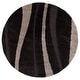 preview thumbnail 33 of 33, SAFAVIEH Florida Shag Assa Stripe 1.2-inch Thick Rug 6'7" Round - Dark Brown/Beige - Round