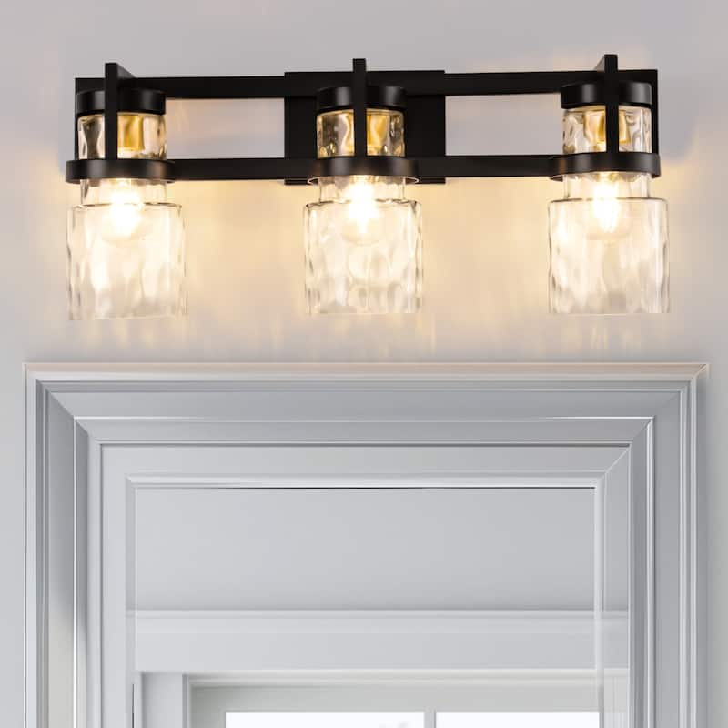 3-Light Brushed Nickel Cylinder Modern Bathroom Vanity Light with Clear Glass Shade,Wall Lamp for Mirror Kitchen Bedroom - 3-Light - Type 4