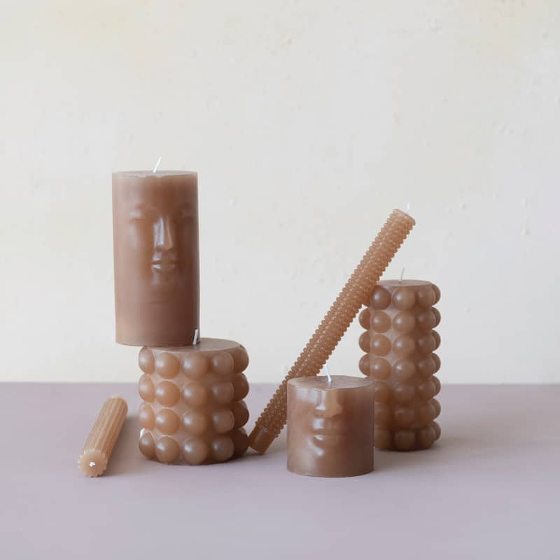 Unscented Hobnail Pillar Candle