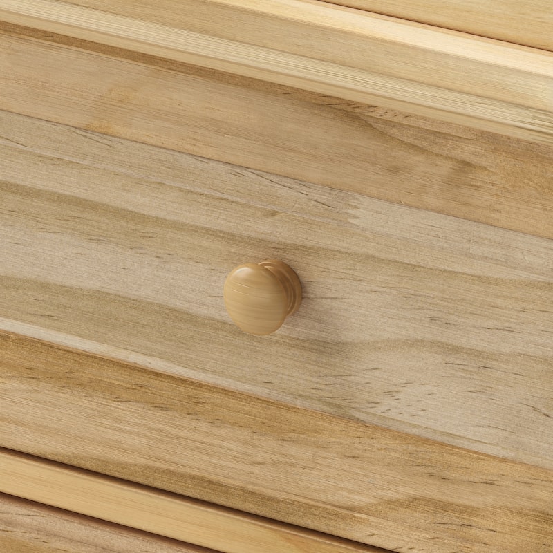 Solid Pine Wood Baby Changing Table Dresser with 9 Drawers – Natural Finish Nursery Dresser with Removable Changing Topper