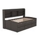 preview thumbnail 21 of 24, Twin Size Wooden Captain Bed with Built-in Bookshelves, Trundle and 3-Storage Drawers, Space-Saving Design, Light Grey