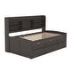 preview thumbnail 8 of 11, Twin Wooden Captain Bed with Bookshelves, Trundle, and Drawers, Antique Grey