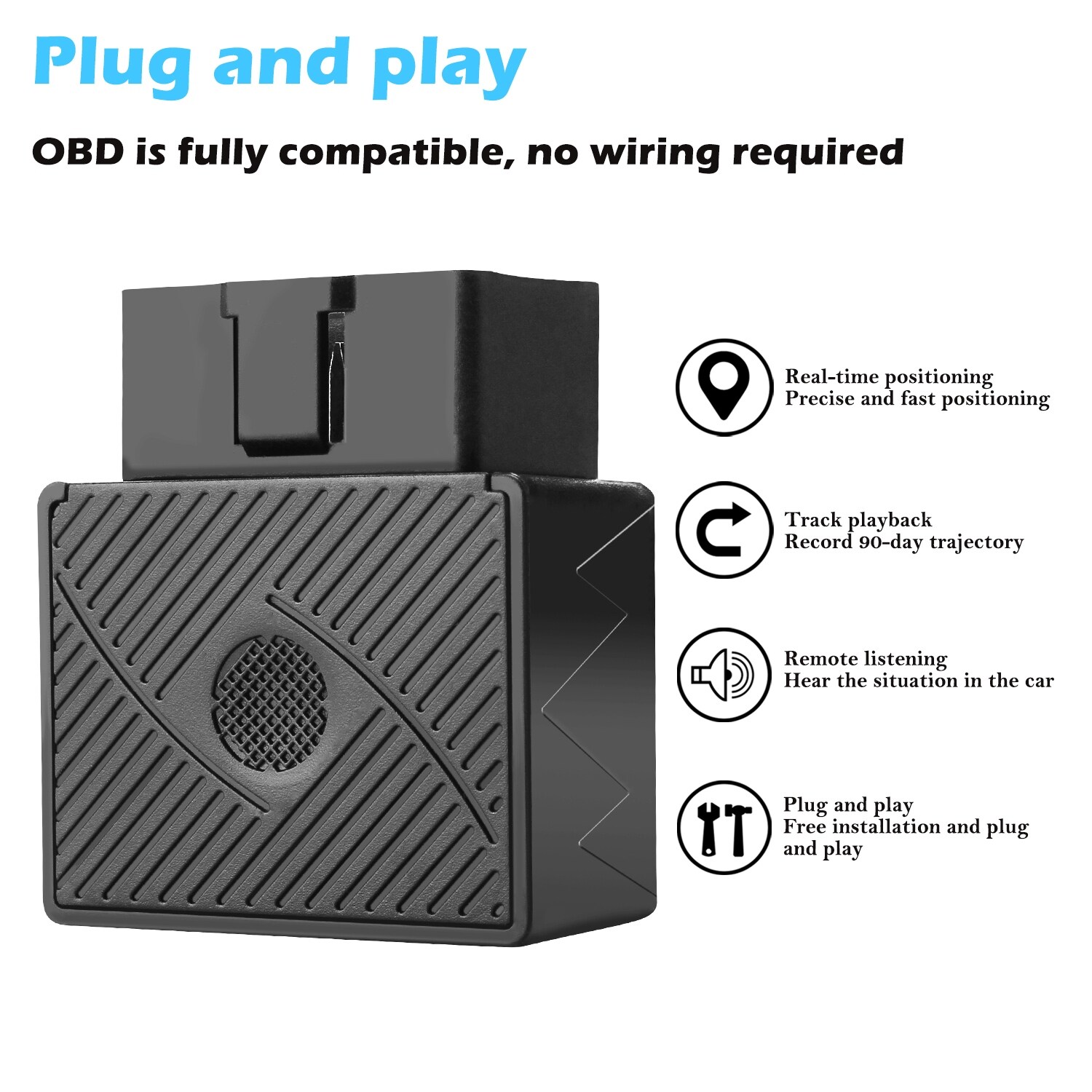 OBD2 GPS Tracker Real Time Vehicle Tracking Device OBD II for Car Truck Locator