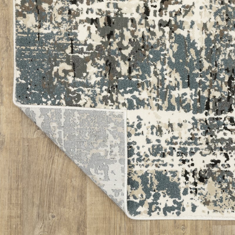Style Haven Ripley Abstract Ivory/ Grey Mixed Pile Area Rug
