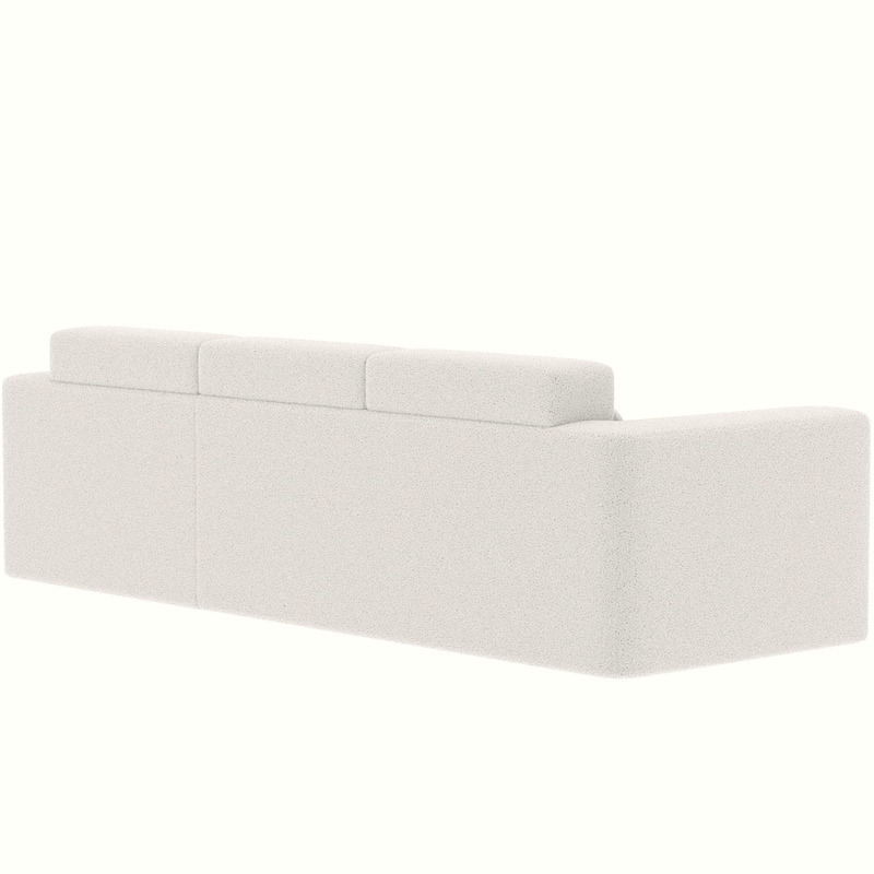 109" Teddy Fabric L-Shaped Sectional Sofa, No Assembly