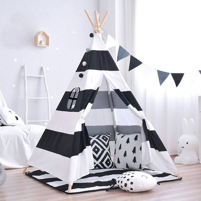 Indoor Dollhouse Indian Play Tent Children Teepee Tent - 47 in. x 47 in.x 52 in.