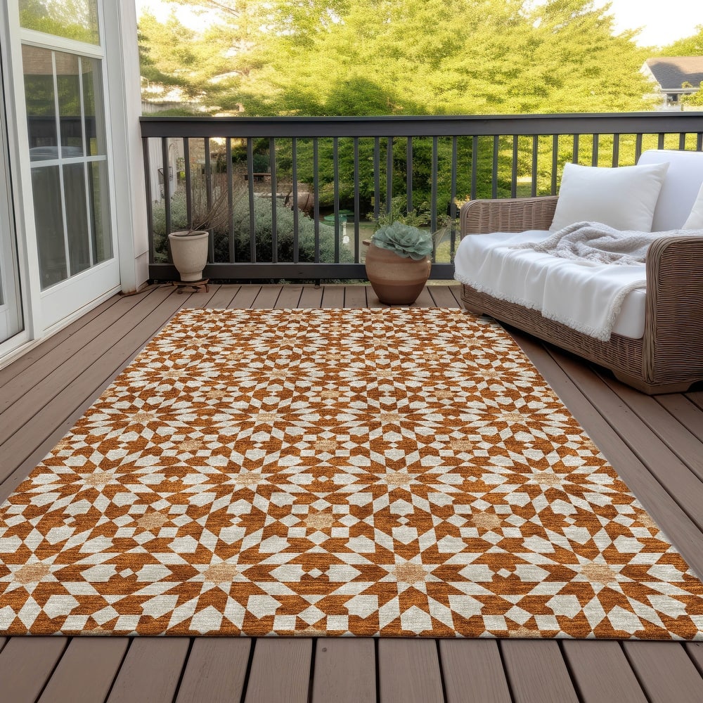 Machine Washable Indoor/ Outdoor Chantille Modern Boho Rug