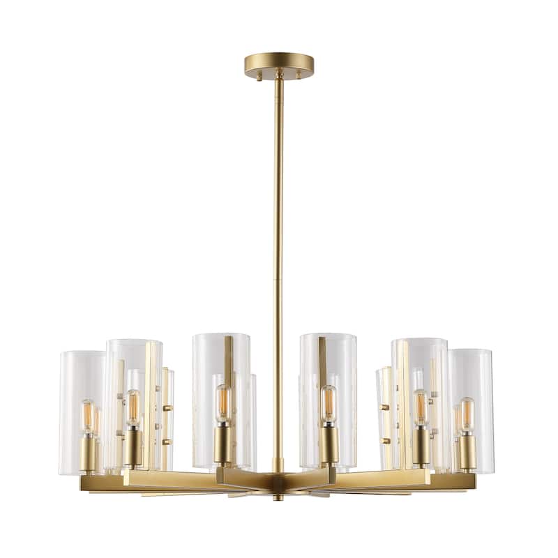 SAFAVIEH Couture Oline Gold Chandelier - 28.5 In W x 28.5 In D x 17 / 47 In H