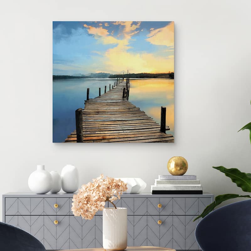 Sunset Pier by Studio Arts Canvas Art Print