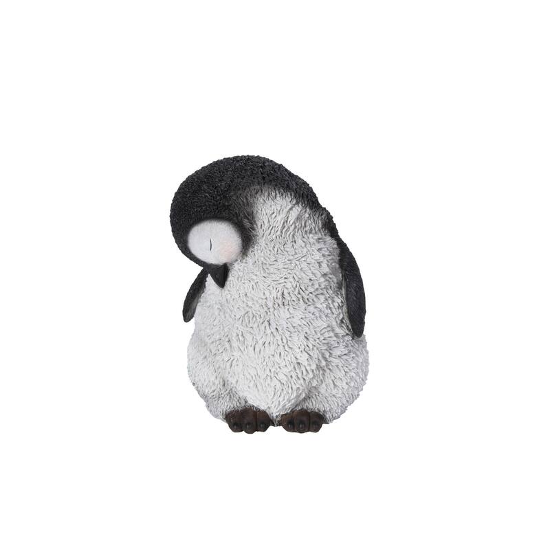 10" Large Sleeping Penguin Outdoor Garden Statue