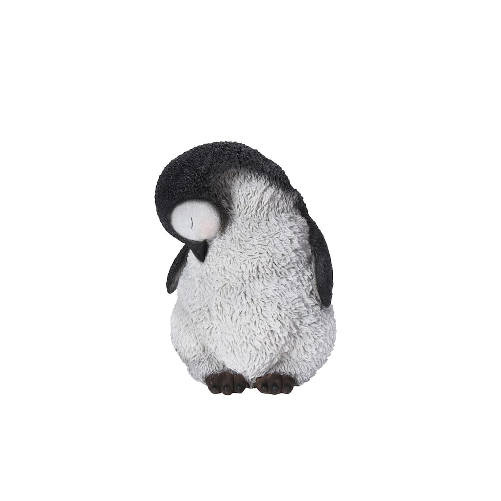 10" Large Sleeping Penguin Outdoor Garden Statue