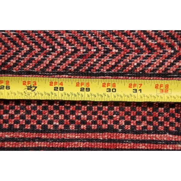 Tribal Striped Gabbeh Kashkoli Oriental Wool Runner Rug Hand-knotted - 2'8" x 13'11"