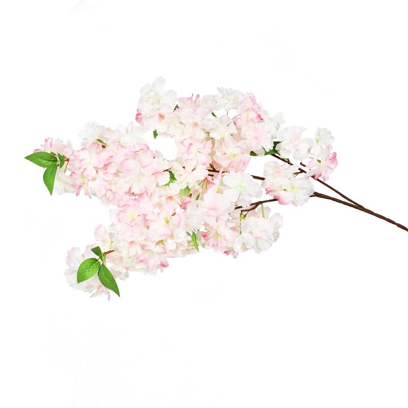 Set of 3 Light Pink Artificial Triple Bloom Cherry Blossom Flower Stem Spray 41in - 41" L x 12" W x 5" DP