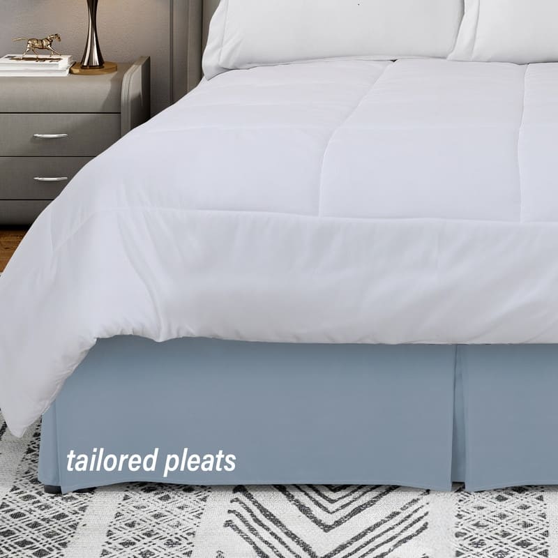 Swift Home Easy Fit Tailored Pleat Microfiber Bed Skirt with 14-inch Drop
