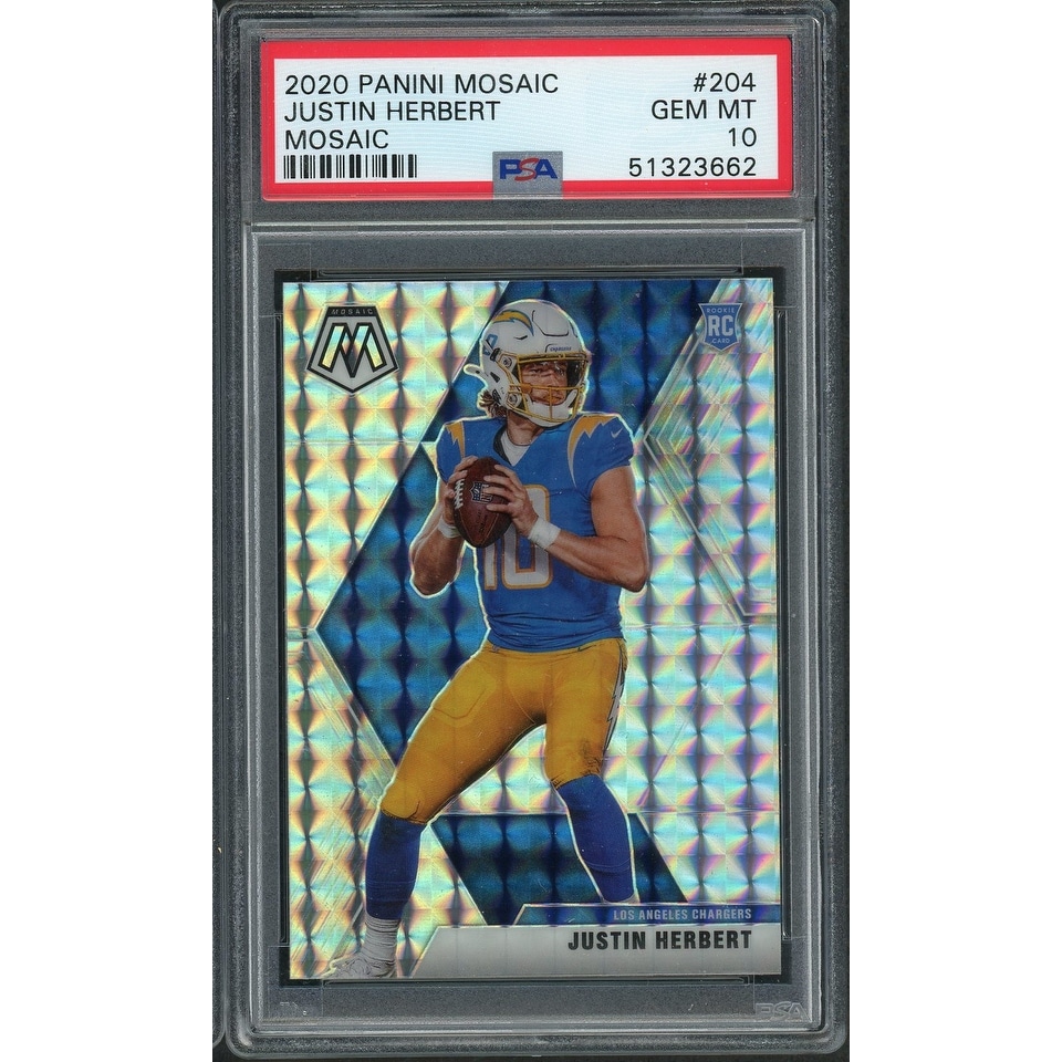 justin herbert graded rookie cards Card 2020 Elite Rookies #5 BGS 9.5 JUSTIN HERBERT Justin Herbert 2020 Panini Mosaic
